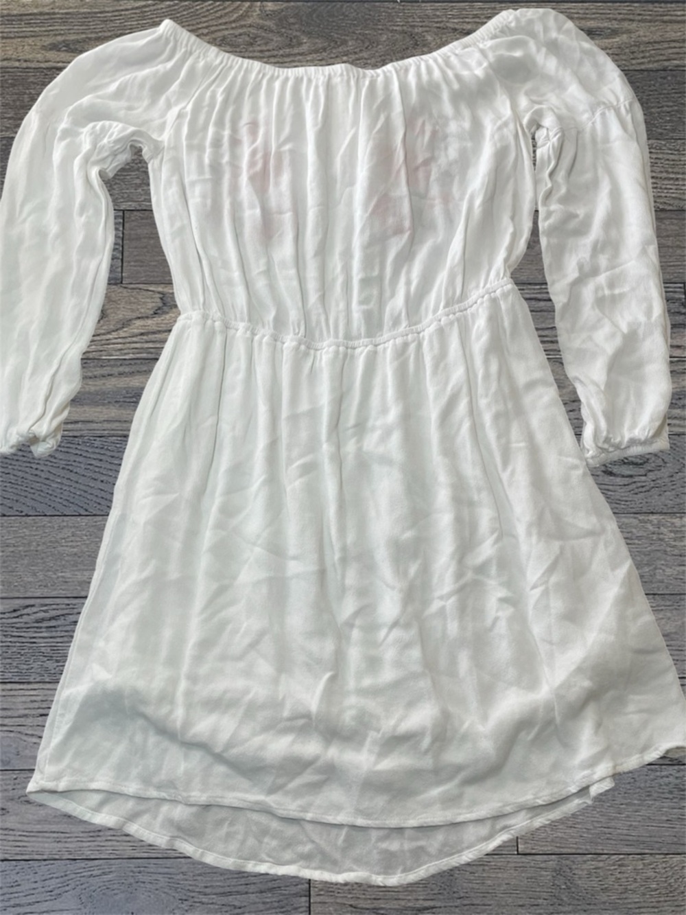 LA Hearts Size M White Boho Off Shoulder Mini Dress Floral Print Tassel Rayon - Picture 3 of 5